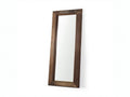 Wooden-framed mirror in Calgary on a white background