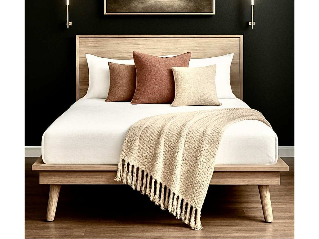Gia Bed - Light Finish Solid Wood