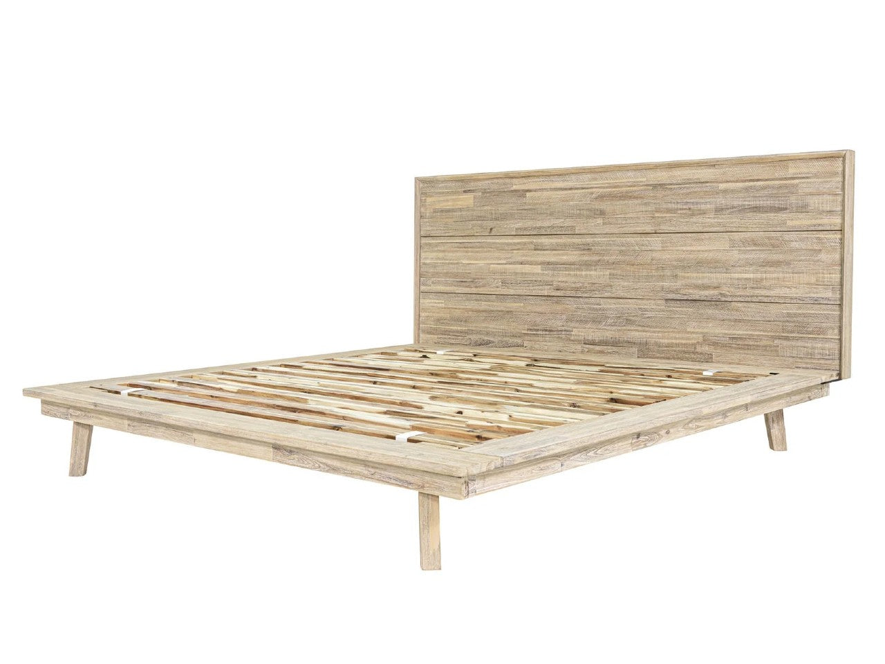Gia Bed - Light Finish Solid Wood - Calgary Furniture Store