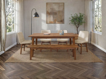 Gia Warm Pecan Extension Dining Table 71/102 Inch Solid Wood