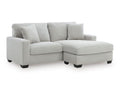 Greenbriar Smoke L-Shape Sofa Chaise with Track Arms, Polyester Upholstery in Calgary in a white background
