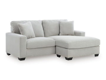 Greenbriar Smoke L-Shape Sofa Chaise with Track Arms, Polyester Upholstery in Calgary in a white background