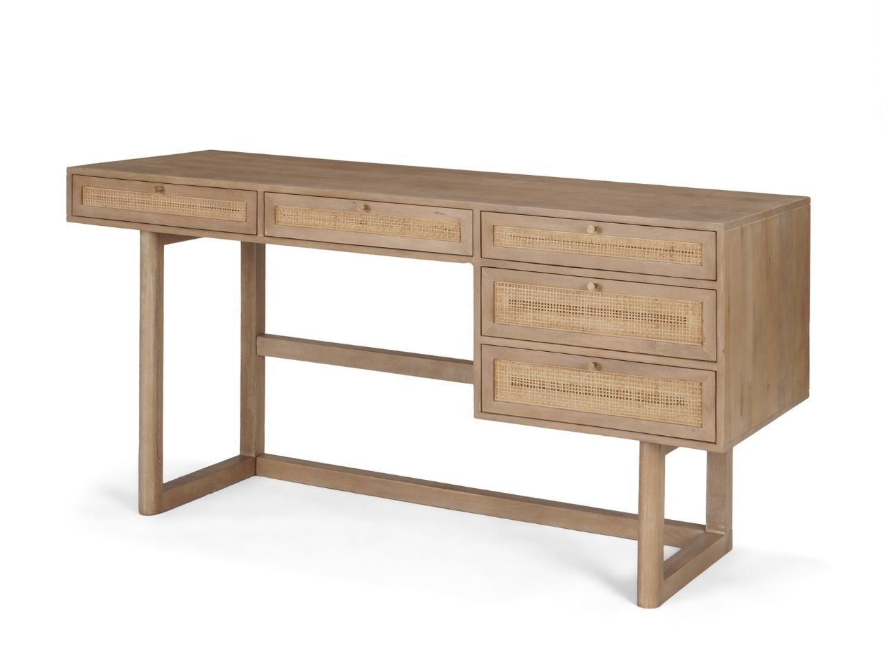 Grier_Office_Desk-Light Brown-in Calgary in a white background