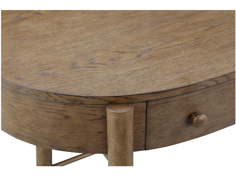 Hadleigh Brown Oval Writing Desk - Calgary Furniture Store