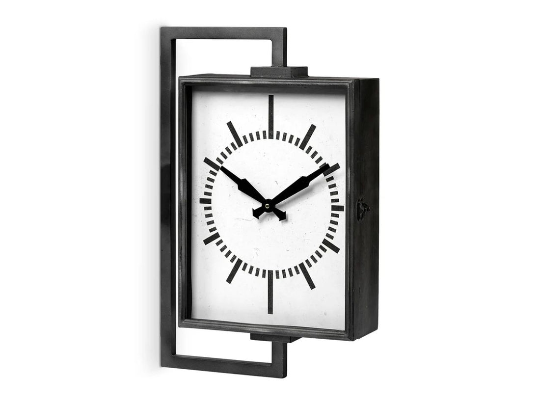 Hagar Rectangular Large Industrial Wall Clock | Calgary Furniture Store