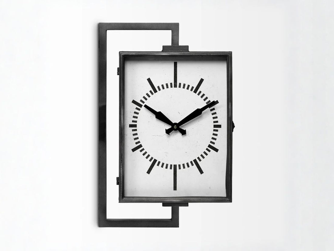 Hagar Rectangular Large Industrial Wall Clock | Calgary Furniture Store