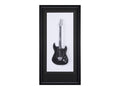 Hand-Embellished Guitar Framed Art Print Monochrome Matted Glass in Calgary in a white background 