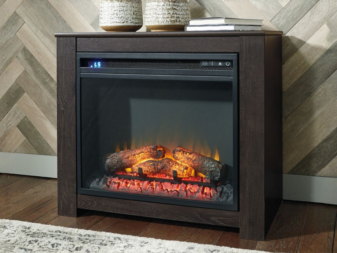 Harlinton Black Fireplace Mantel with W100-01 Electric Insert