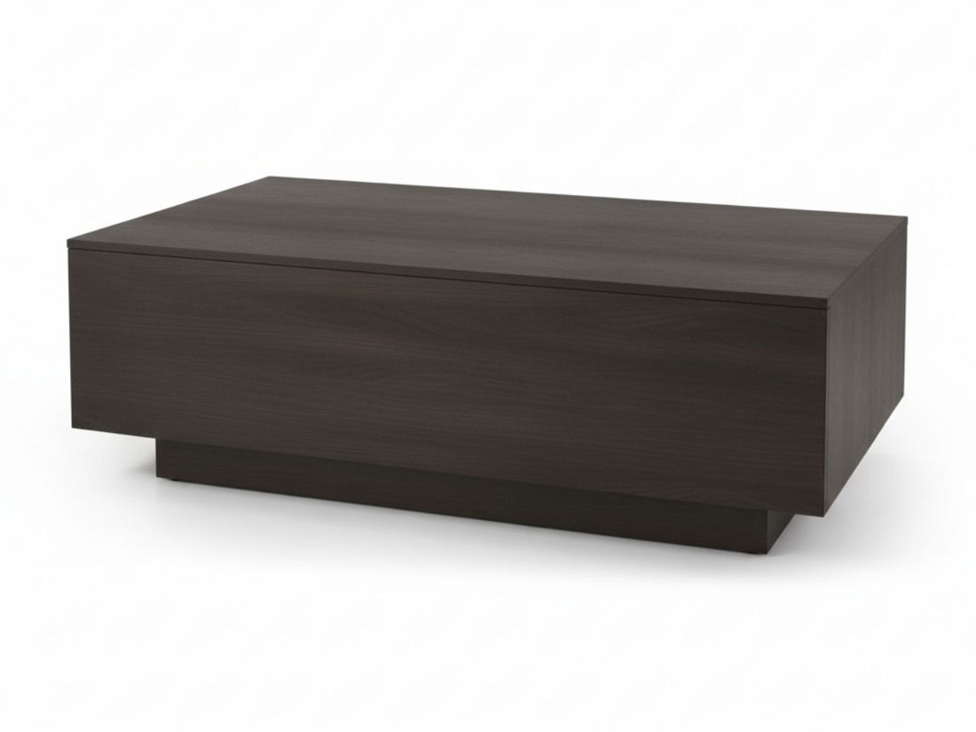 Hayden Dark Brown Wood Rectangular Coffee Table in Calgary in a white background