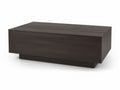 Hayden Dark Brown Wood Rectangular Coffee Table in Calgary in a white background