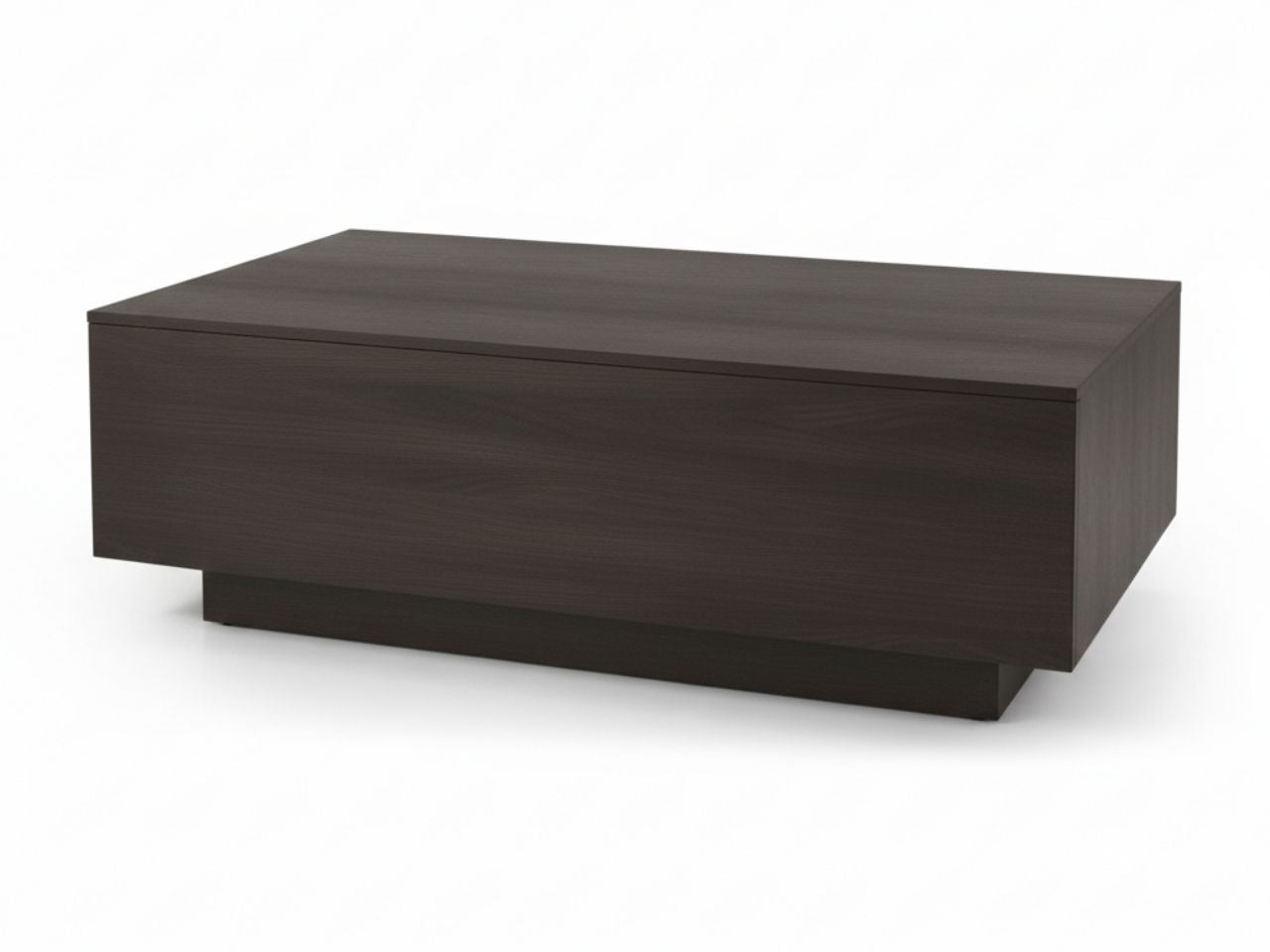 Hayden Dark Brown Wood Rectangular Coffee Table in Calgary in a white background