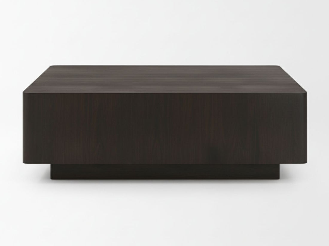 Hayden Dark Brown Wood Rectangular Coffee Table in Calgary in a white background