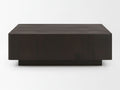 Hayden Dark Brown Wood Rectangular Coffee Table in Calgary in a white background