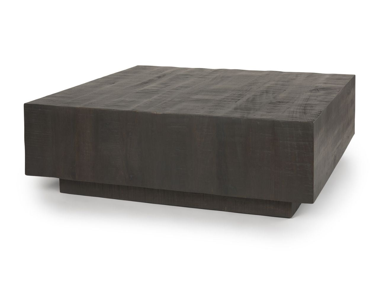 Hayden Dark Brown Wood Square Coffee Table in Calgary in a white background