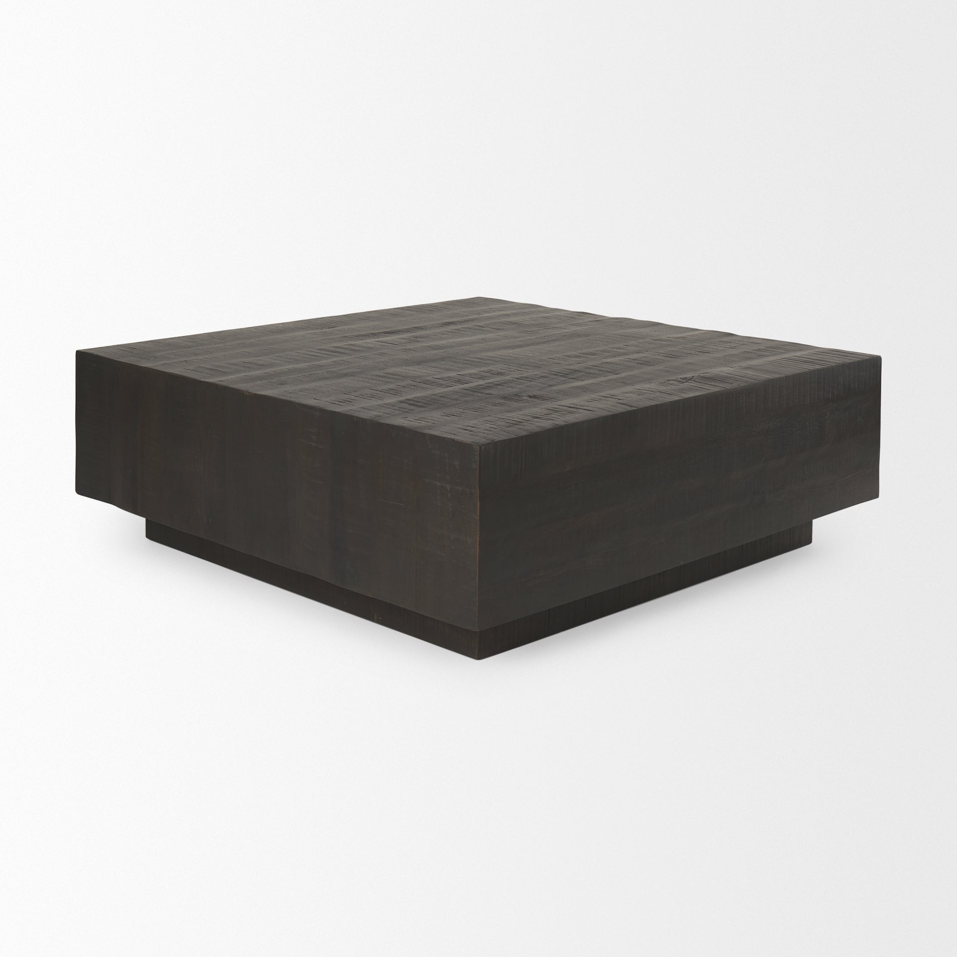 Hayden Dark Brown Wood Square Coffee Table in Calgary in a white background
