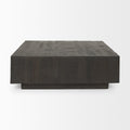 Hayden Dark Brown Wood Square Coffee Table in Calgary in a white background-front view