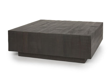 Hayden Dark Brown Wood Square Coffee Table in Calgary in a white background