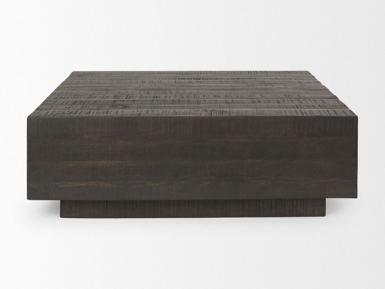 Hayden Dark Brown Wood Square Coffee Table in Calgary in a white background