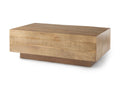 Hayden Light Brown Wood Rectangular Coffee Table in Calgary in a white background