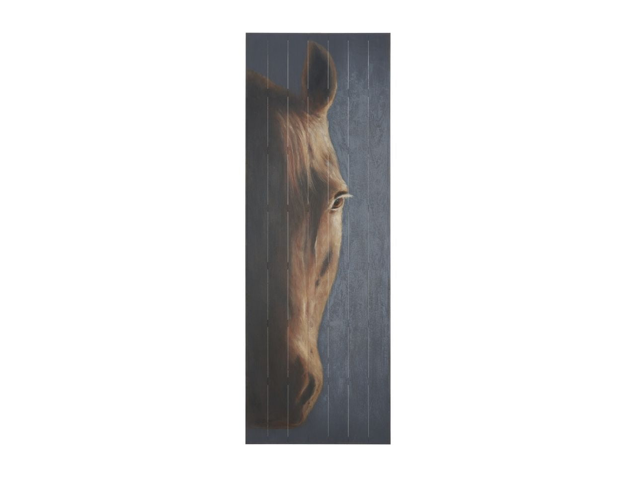 Hennessy Hand-Painted Brown Horse Oil Painting on Wood Panel in Calgary in a white background