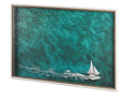 Hobie Sailing Hand-Embellished Textured Framed Photo Art Print in a Calgary in a white background