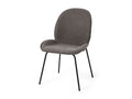 Inala Grey Fabric Seat Dining Chair with Black Metal Frame in Calgary in a white background
