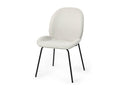Inala white Fabric Seat Dining Chair with Black Metal Frame in Calgary in a white background