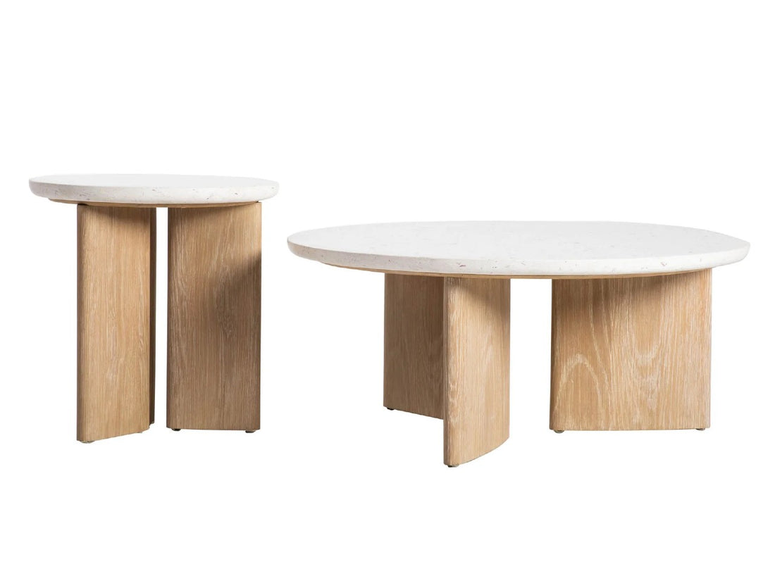Infinity Side Table in Calgary - Seashell Finish