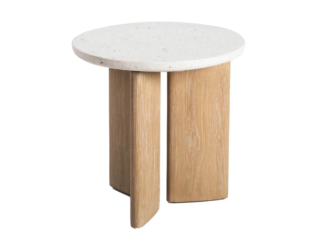 Infinity Side Table in Calgary - Seashell Finish