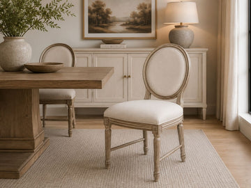 Interlude Dining Chair in a dining room setting. 