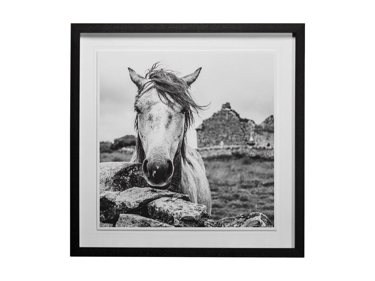 Ireland Black and White Framed Photo Print Matted Under Glass in Calgary in a white background
