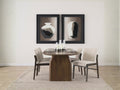 Isla Oval Dining Table w/Dark Brown Wood Top & Arched Legs - Calgary Furniture Store