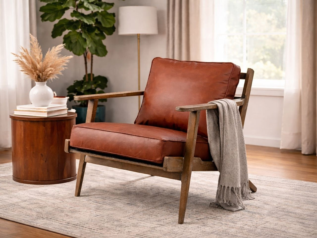 This accent lounge chair brings a warm, timeless character to any living space.