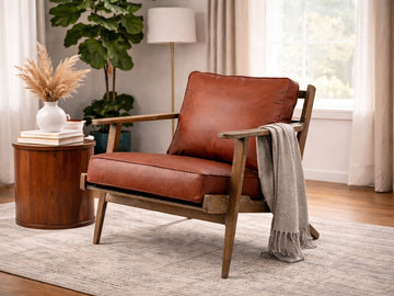 This accent lounge chair brings a warm, timeless character to any living space.