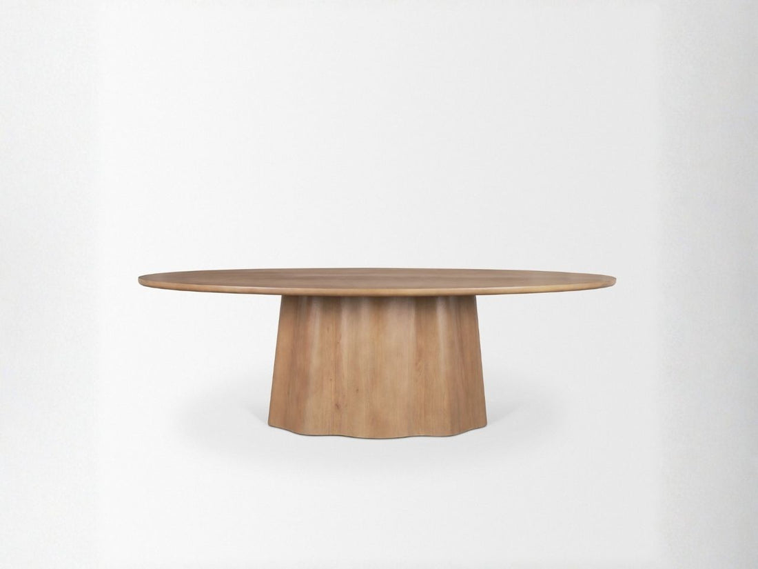 Jovani Solid Mango Wood Oval Dining Table Seats Eight in Calgary in a white background