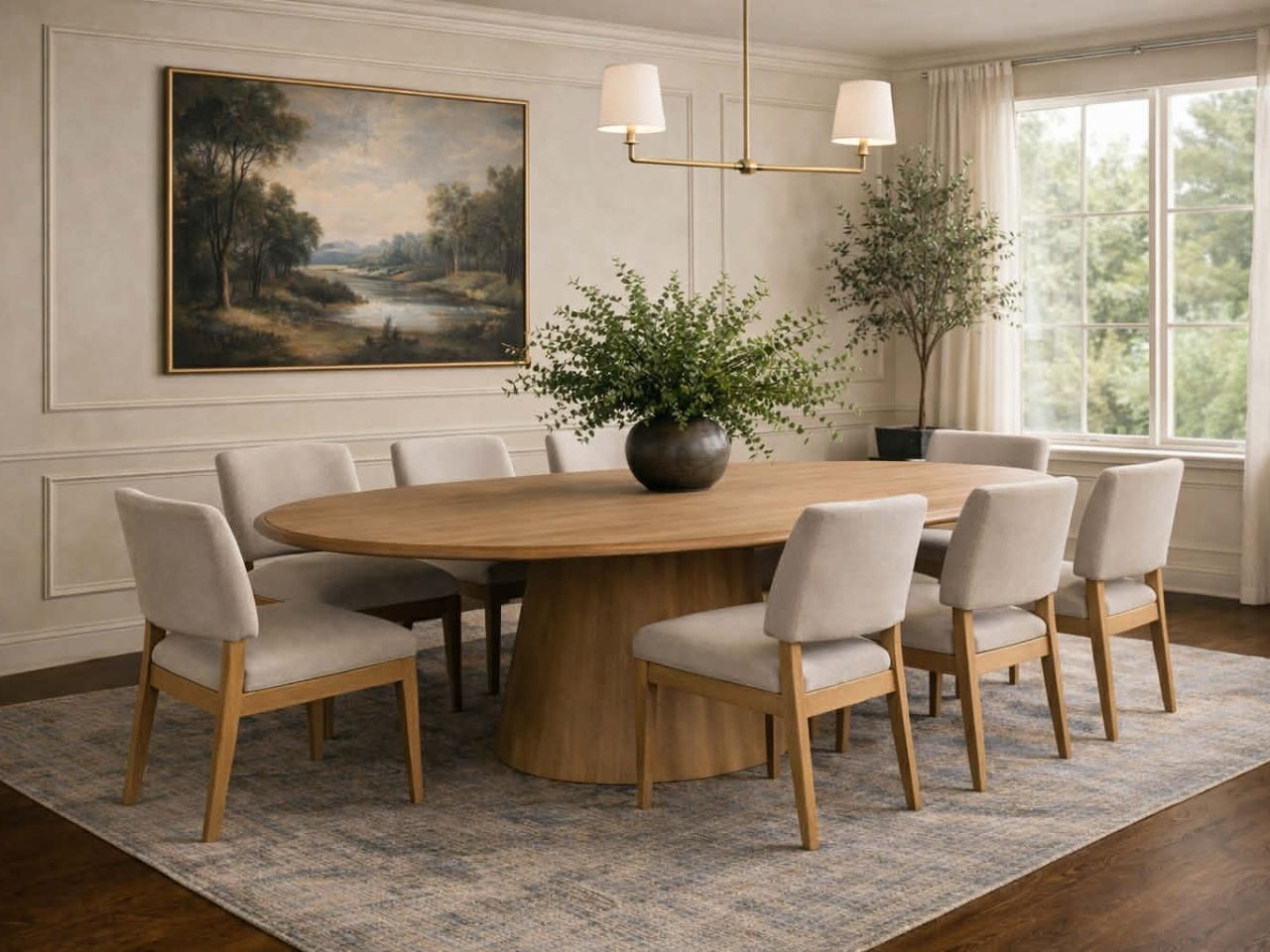 Jovani Solid Mango Wood Oval Dining Table Seats Eight in Calgary