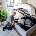 Justin King Storage Bed Griege - Calgary Furniture Store