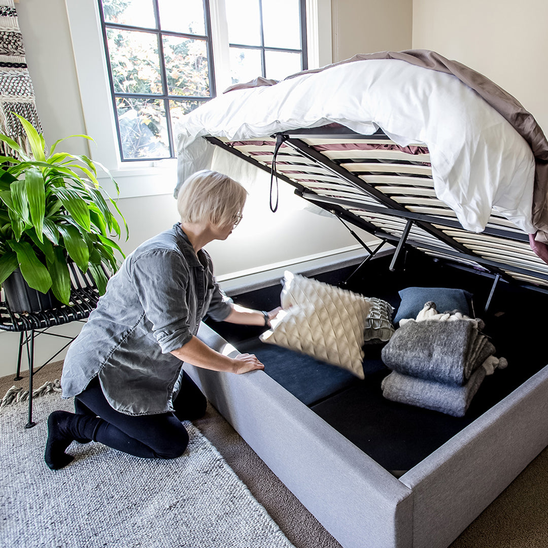 Justin King Storage Bed Griege - Calgary Furniture Store