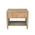Kamelia Sand Nightstand with Drawer and Shelf Modern Bedside Table
