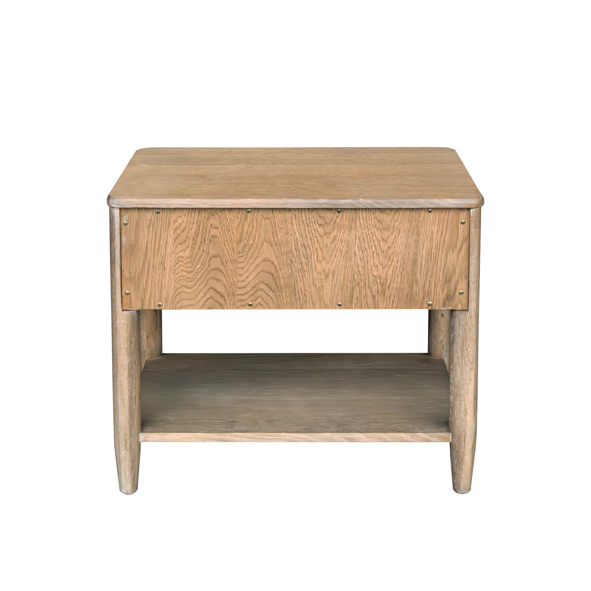 Kamelia Sand Nightstand with Drawer and Shelf Modern Bedside Table