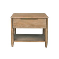 Kamelia Sand Nightstand with Drawer and Shelf Modern Bedside Table