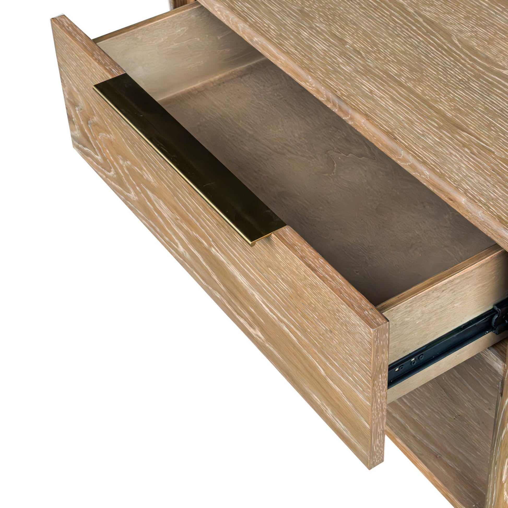 Kamelia Sand Nightstand with Drawer and Shelf Modern Bedside Table