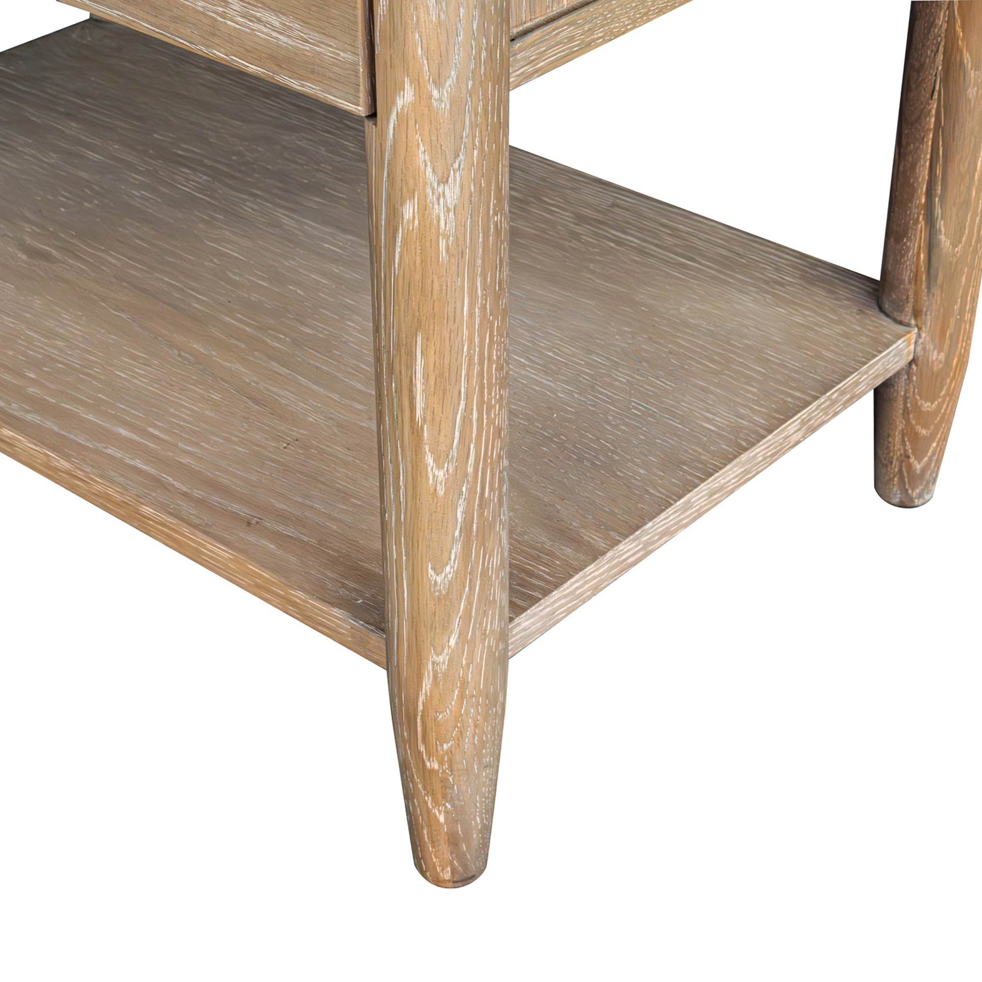 Kamelia Sand Nightstand with Drawer and Shelf Modern Bedside Table