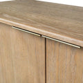 Kamelia Sand Sideboard Cabinet with Drawers and Open Shelving