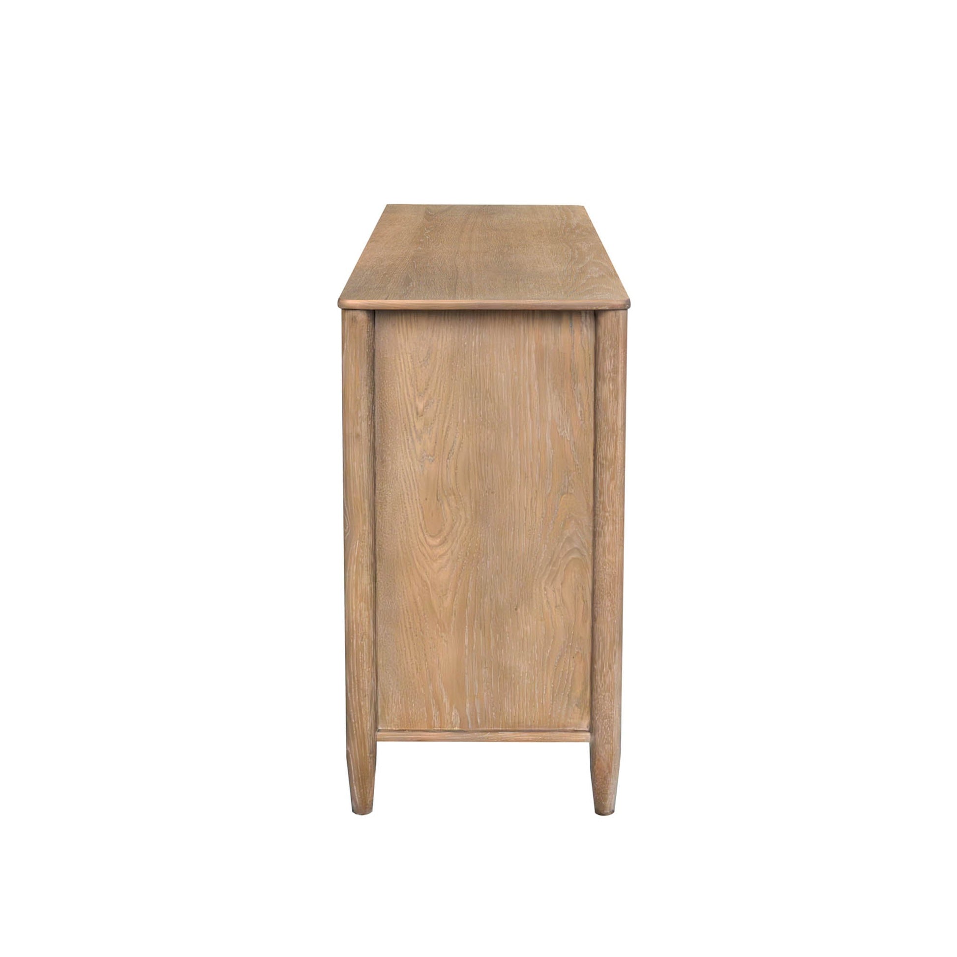 Kamelia Sand Sideboard Cabinet with Drawers and Open Shelving