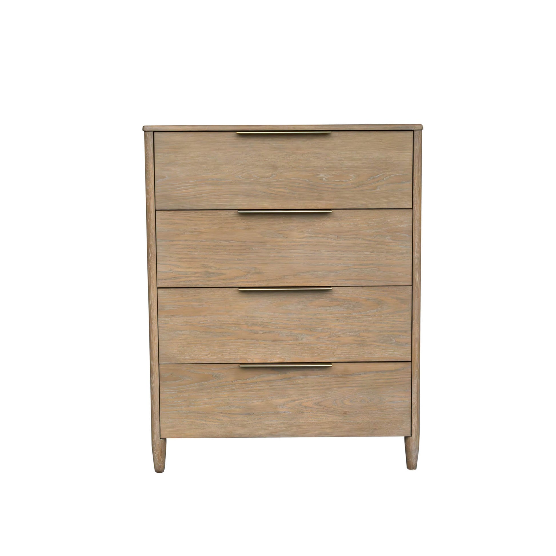 Kamelia 4-Drawer Sand Finish Chest Solid Wood Storage Dresser