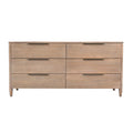 Kamelia 6-Drawer Sand Dresser Solid Wood Storage Chest