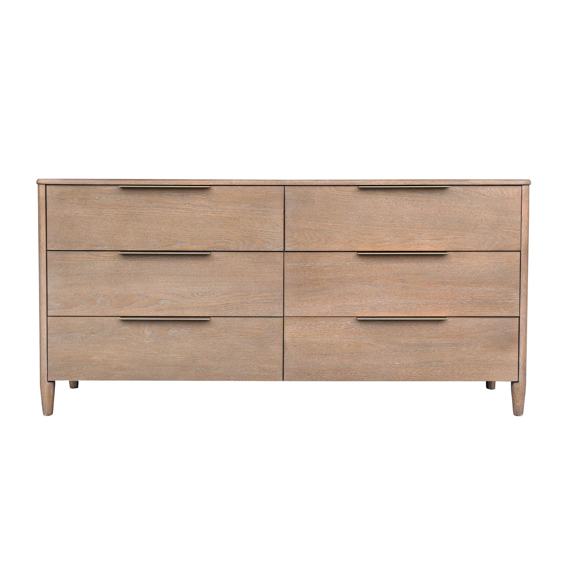 Kamelia 6-Drawer Sand Dresser Solid Wood Storage Chest