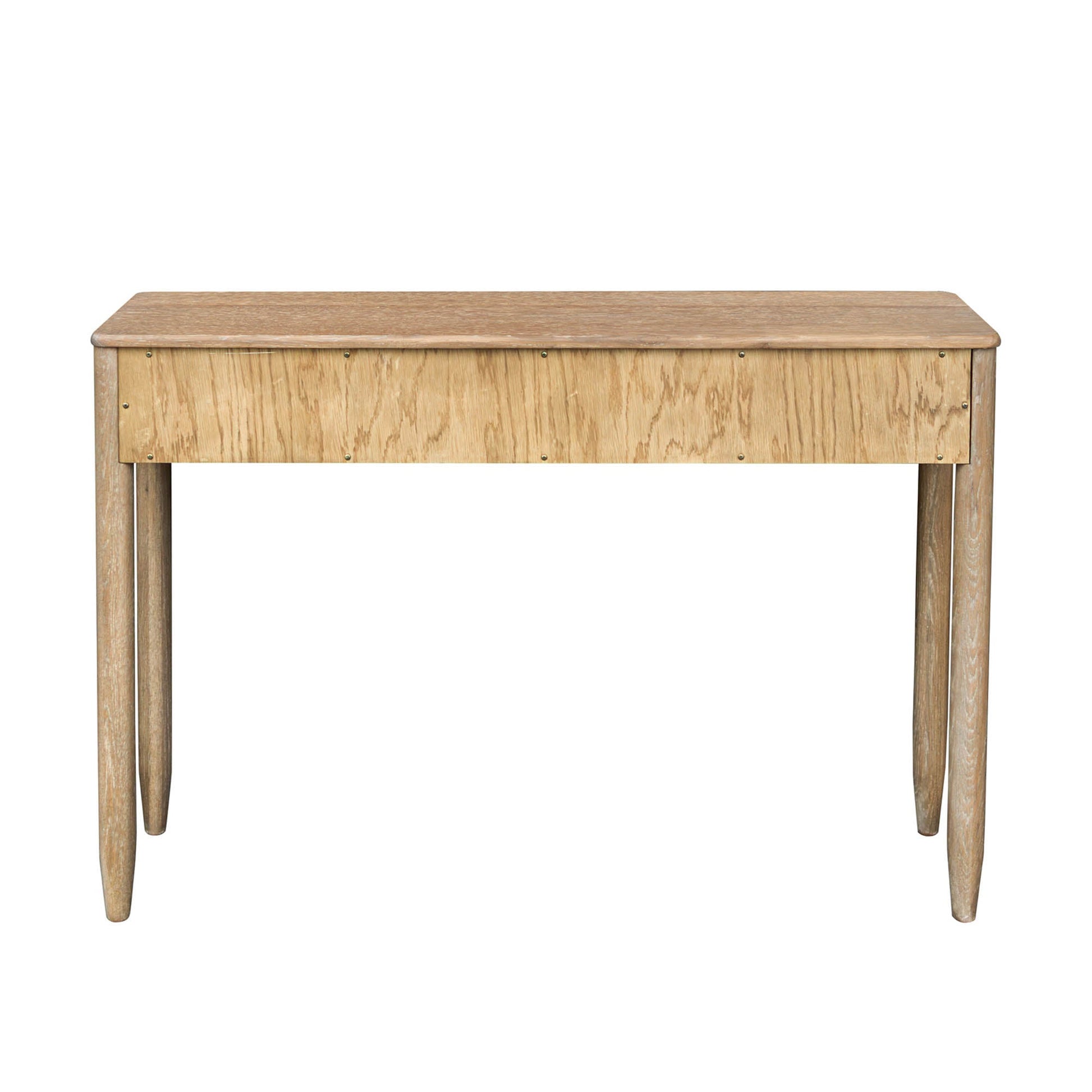 Kamelia Sand Console Table with Drawers and Open Shelf