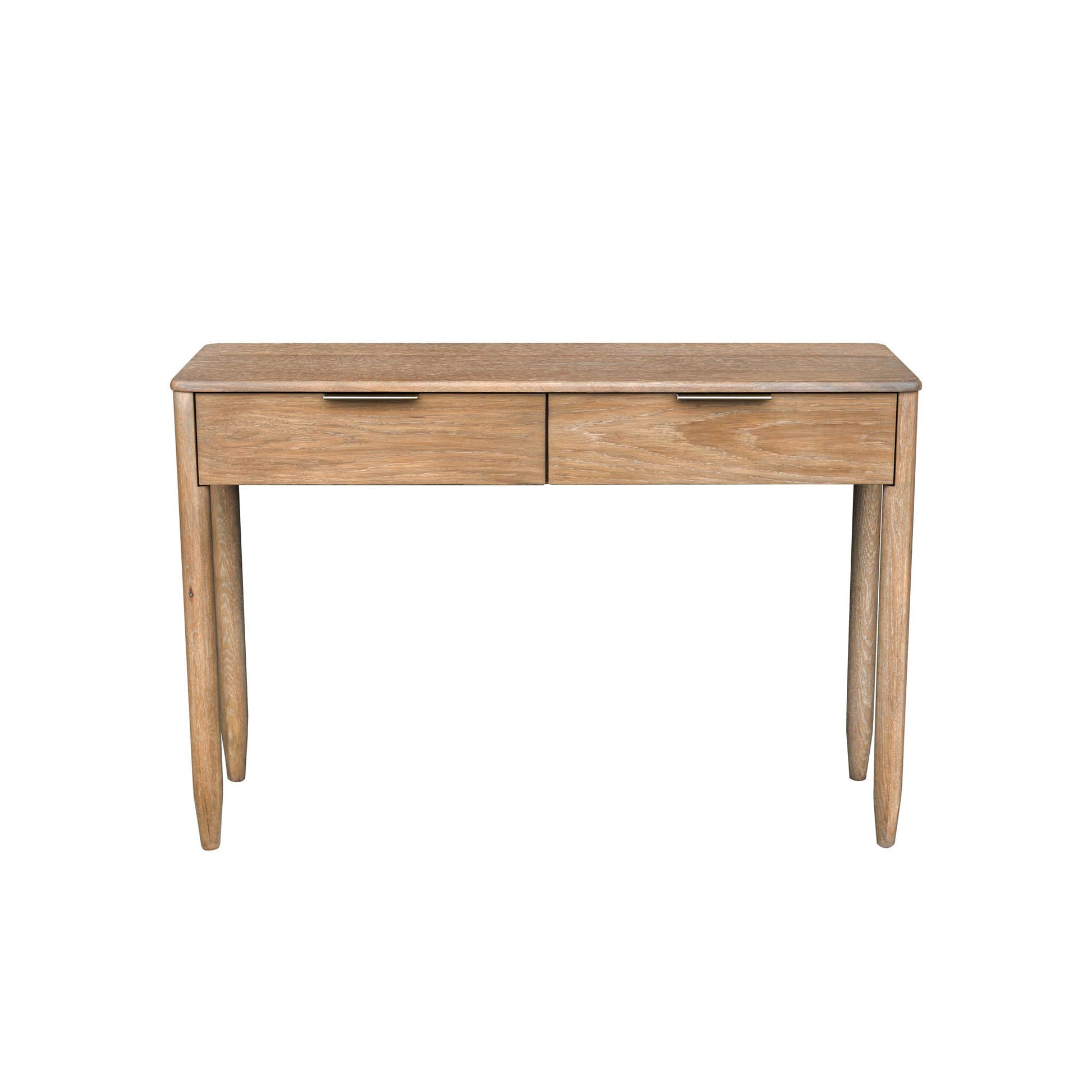 Kamelia Sand Console Table with Drawers and Open Shelf